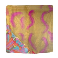 Yair Emanuel Painted Silk Scarf Square - Jerusalem Gold