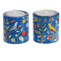 Yair Emanuel Small Round Candlesticks - Flowers