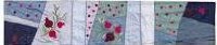 Yair Emanuel Silk Table Runner Pomegranates Blue 80"