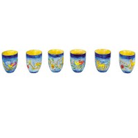 Yair Emanuel Set of Six Small Wooden Cups - Oriental