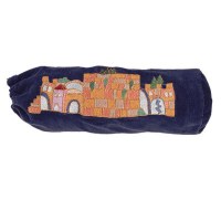 Yair Emanuel Velvet Shofar Bag Jerusalem Navy