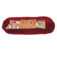 Yair Emanuel Velvet Shofar Bag Jerusalem Maroon