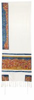 Yair Emanuel Tallit Embroidered Jerusalem in Multicolor