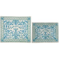 Yair Emanuel Embroidered Paper Cut Tallit and Tefillin Bag Set - Blue