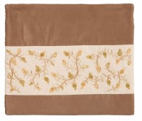 Yair Emanuel Tallis Bag Microsuede Brown with Pomegranate Design