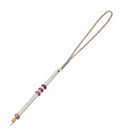 Yair Emanuel Anodized Aluminum Torah Pointer Red Rings 7.5"