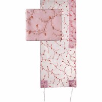 Yair Emanuel Organza Tallit Set with Full Embroidery Pink 20" x 75"
