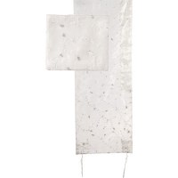 Yair Emanuel Organza Tallit Set with Full Embroidery White 20" x 75"