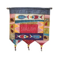 Yair Emanuel Wall Hanging English Shalom Fish Design Multicolor