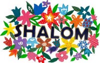 Yair Emanuel Metal Wall Hanging Shalom in English with Flowers