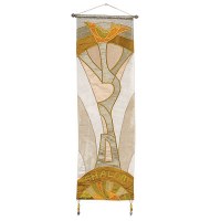 Yair Emanuel Long Wall Hanging - Shalom in Gold