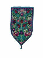 Yair Emanuel Small Shield Tapestry Birds and Pomegranates - Teal