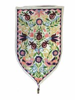 Yair Emanuel Large Shield Tapestry Birds and Pomegranates - White