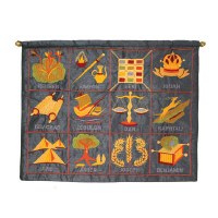 Yair Emanuel Twelve Tribes in English Wall Hanging - Blue