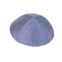 Yair Emanuel Raw Silk Kippah - Light Blue