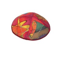 Yair Emanuel Silk Painted Kippah - Red Tribes