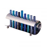 Yair Emanuel Candle Menorah Wave Design with Blue Round Branches