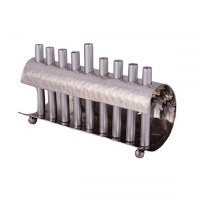 Yair Emanuel Candle Menorah Silver Colored Wave Design with Round Branches