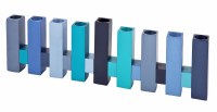 Yair Emanuel Candle Menorah Blue Standing Squares Design
