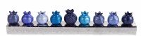 Yair Emanuel Strip Candle Menorah Blue Pomegranate Candle Holders