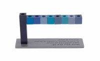 Yair Emanuel Aluminum Menorah Floating Cubes Holders Blue