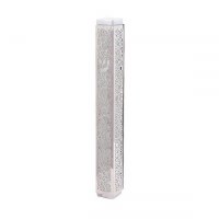 Yair Emanuel Mezuzah Case Anodized with Metal Cutout Pomegranate Design Silver Color 15cm