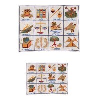 Yair Emanuel Embroidered Tallit and Tefillin Bag Set - The Twelve Tribes in White