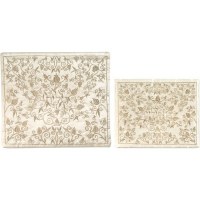 Yair Emanuel Full Embroidered Tallit and Tefillin Bag Set - Pomegranates Silver