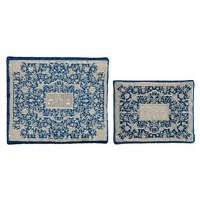 Yair Emanuel Full Embroidered Tallit and Tefillin Bag Set - Blue and Silver