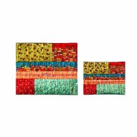 Yair Emanuel Embroidered Tallit and Tefillin Bag Set with Patches - Multicolor Jerusalem