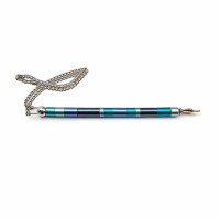 Yair Emanuel Anodized Aluminum Torah Pointer Stripes Design Blue 8"