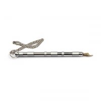 Yair Emanuel Anodized Aluminum Torah Pointer Stripes Design Silver 8"
