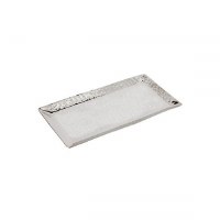 Yair Emanuel Stainless Steel Hammered Tray with Border 8"x13"