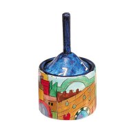 Yair Emanuel Painted Dreidel Box Western Wall Design