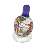 Yair Emanuel Glass Dreidel with Stand - Purple Multi