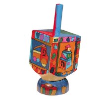 Yair Emanuel Small Painted Dreidel With Stand - Toys Design