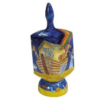 Yair Emanuel Dreidel with Stand Painted Noah's Ark Extra Large