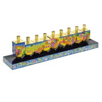 Yair Emanuel Judaica Dreidel Candle Menorah Jerusalem