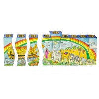 Yair Emanuel Judaica Fitted Chanukah Candle Menorah Noah's Ark