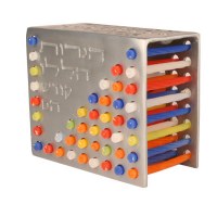 Yair Emanuel Judaica Aluminum Cast Candle Menorah Silver
