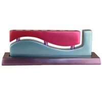 Yair Emanuel Judaica Aluminum Cast Candle Menorah Wave Blue & Pink