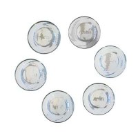 Yair Emanuel Set of 6 Glass Seder Plate Bowls
