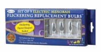Flickering Flame Shaped Replacement Menorah Bulbs Set of 9