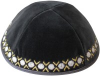 Yarmulka Circles Grey Velvet
