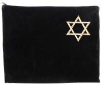 Tallit Bag Star of David Black Velvet - Silver & Gold Embroidery #5