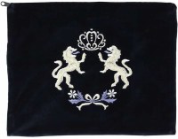 Tallis Bag Kfir Navy Velvet  Silver Embroidery