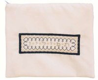 Tefillin Bag Shoham White Velvet with Silver and Blue Embroidery