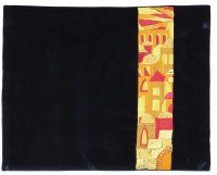 Tefillin Bag Moryah Navy Velvet Designed with Colorful Embroidery