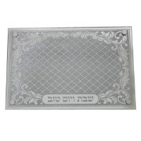 Challah Board Glass Classy Floral and Diamond Design