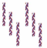 Flat Braided Havdalah Candle Red White Blue 6 Pack